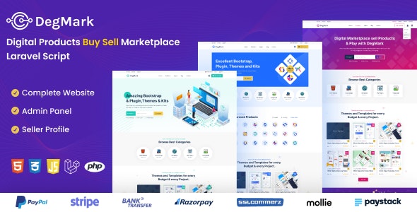 DegMark - Digital Products Buy Sell Marketplace Laravel Script 1.2