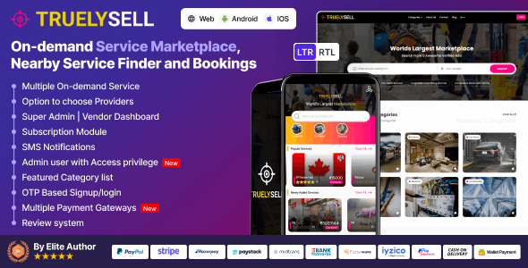 TruelySell - On Demand Handyman Services, Nearby Service Booking Software (Web + Android + iOS) 2.3.