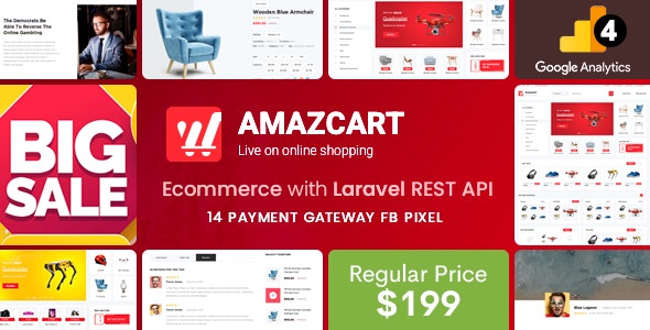 AmazCart - Laravel Ecommerce System CMS Multi-Vendor