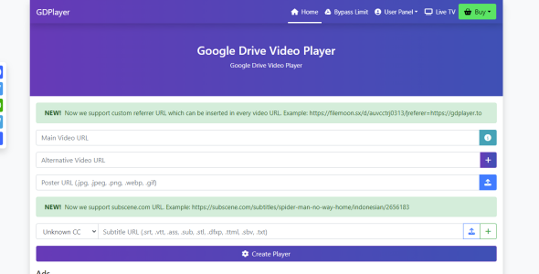 GDPlayer Google Drive Video Player 4.4.0